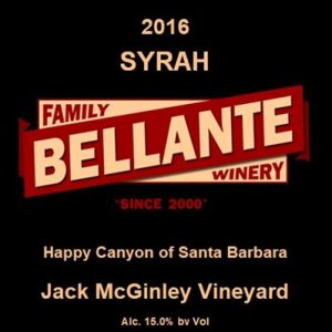 2016 Syrah, Jack McGinley Vineyard