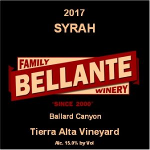 2017 Syrah, Tierra Alta Vineyard – 90 points WE