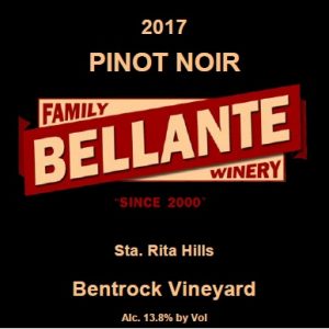 2017 Pinot Noir, Bentrock Vineyard – 90 points WE