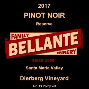 2017 Pinot Noir Reserve, Dierberg Vineyard – 92 points WE, OC Fair Silver Medal