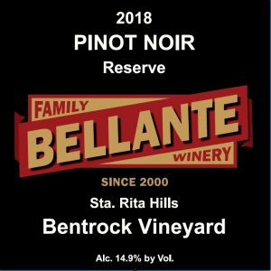 2018 Pinot Noir Reserve, Bentrock Vineyard – 90 points OC Fair Gold Medal