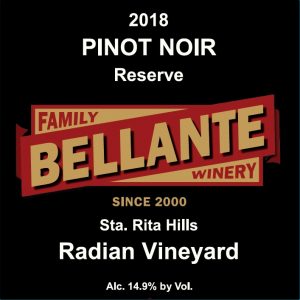 2018 Pinot Noir Reserve, Radian Vineyard – OC Fair Silver Medal