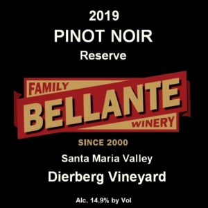 2019 Pinot Noir Reserve, Dierberg Vineyard – Wine Enthusiast 91 points, OC Fair Silver Medal