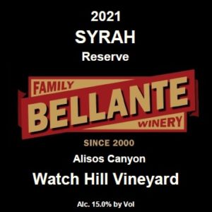 2021 Syrah Reserve, Watch Hill Vineyard